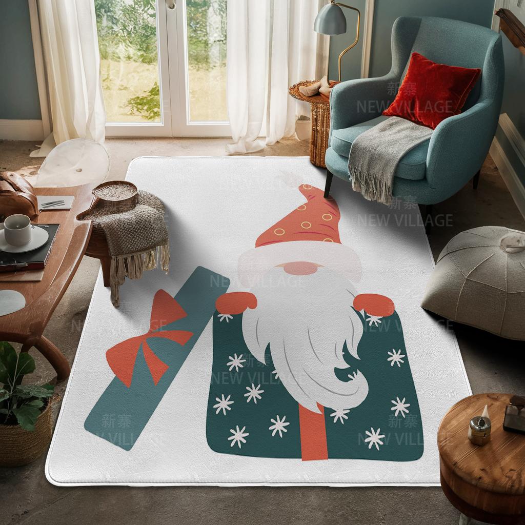 House Entrance Carpet Home Door Mat Living Room Bath Foot Bathroom Non-slip Water Absorption Rugs Bath Merry Christmas Winter