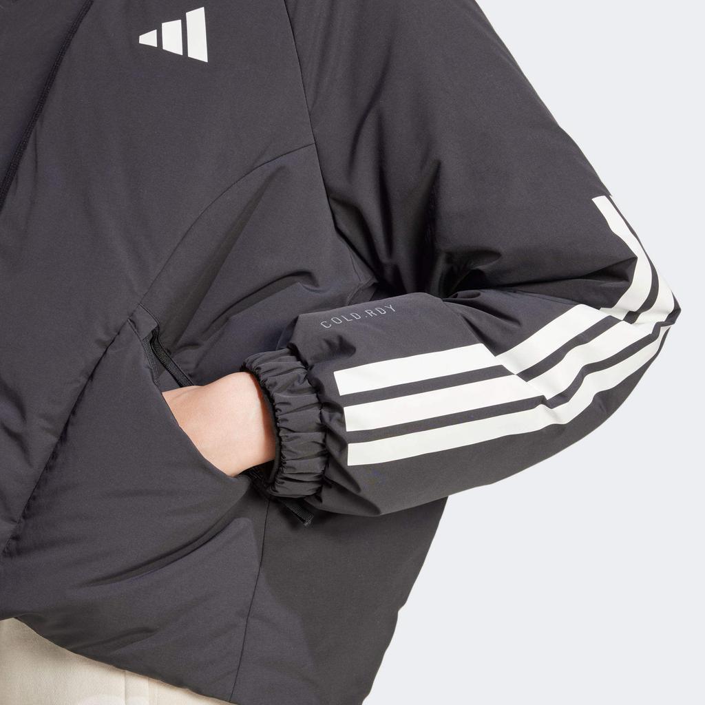 Adidas Logo Módní Trend Pohodlná Teplá Péřová Bunda Dámská Svrchní Oblečení Černá JG3866