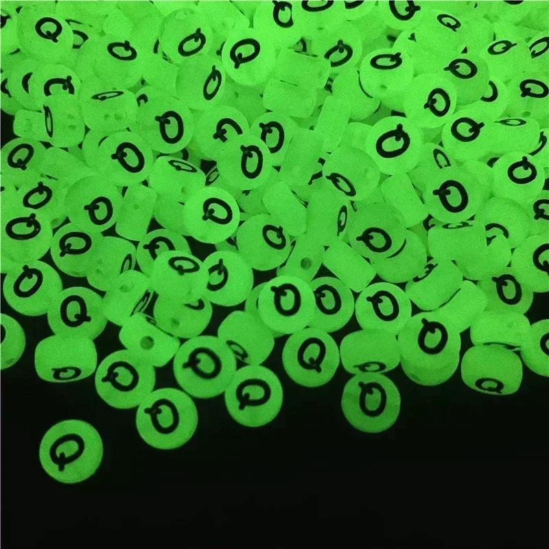 100-500PCS Acrylic Luminous A-Z 26Letter Beads Loose Spacer Alphabet Beads For Jewelry Making DIY Charms Bracelet Necklace