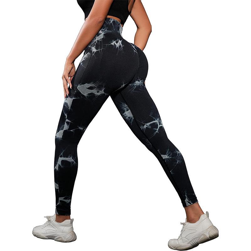European & American Tie-Dye High-Waist Seamless Yoga Pants