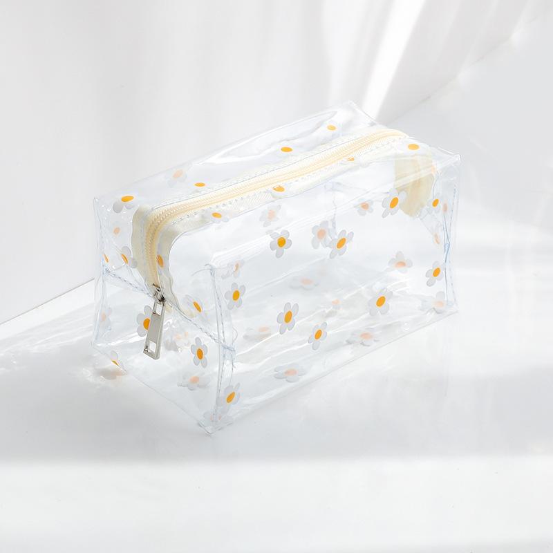 Big Waterproof Transparent Pencil Case PVC Stationery Gift Girls Students Pencil Bag Kawaii Makeup Cosmetic Bag Travel Bags