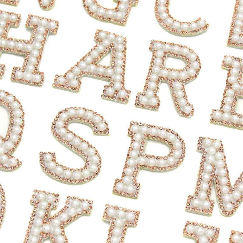 Self-Adhesive Pearl Rhinestone Letter Stickers: 26 DIY Jewelry & Clothing Accessories