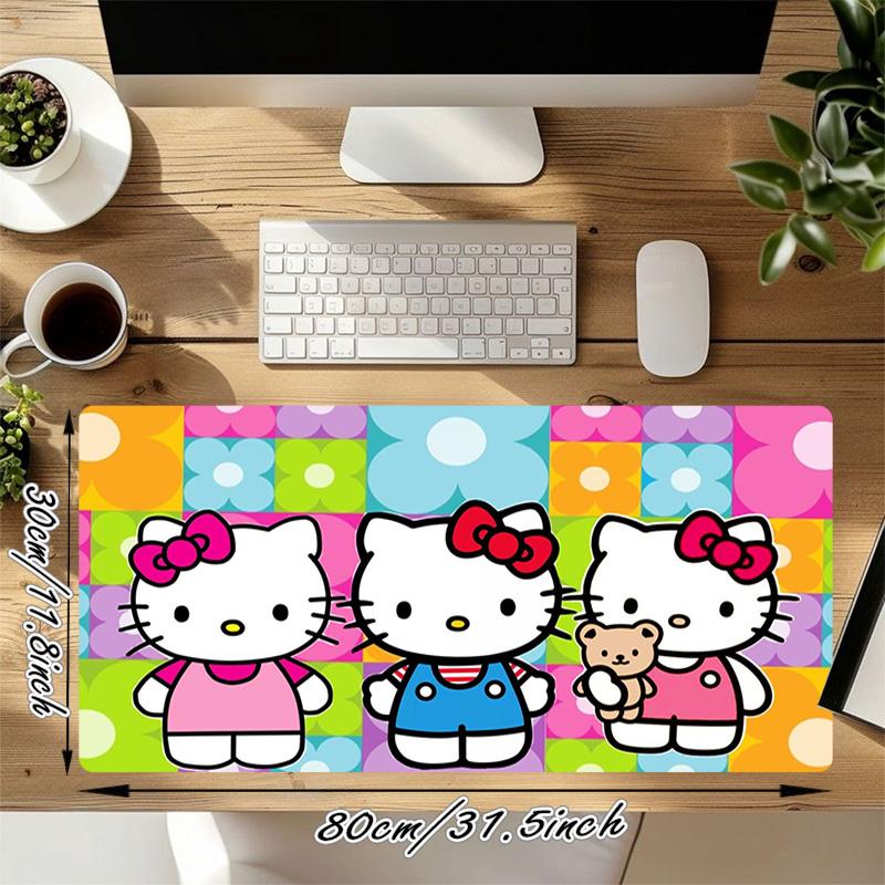 Hello Kitty Xl Gaming Mouse Pad Nonslip Rubber Base Stitched Edge Waterproof Desk Mat For Pc Laptop Gamer Office Computer Accessories C929904