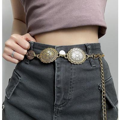 Chic Retro Metal Waist Chain - European & American Ethnic Style
