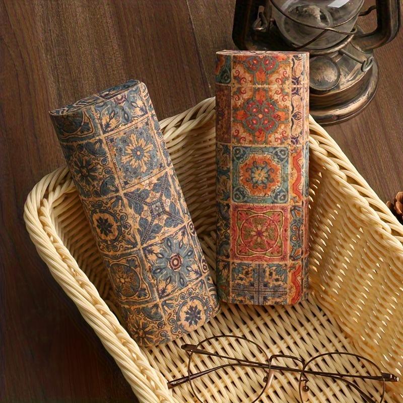 1PC Retro Ethnic Style Glasses Case Ancient Mural Pattern Myopia Glasses Sunglasses Sunglasses Ladies Men's Universal Glasses Case