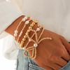 European and American Style Personalized Bow Beaded Multi-Layer Bracelet 5-Piece Set – Imitation Pearl Bracelet for Women