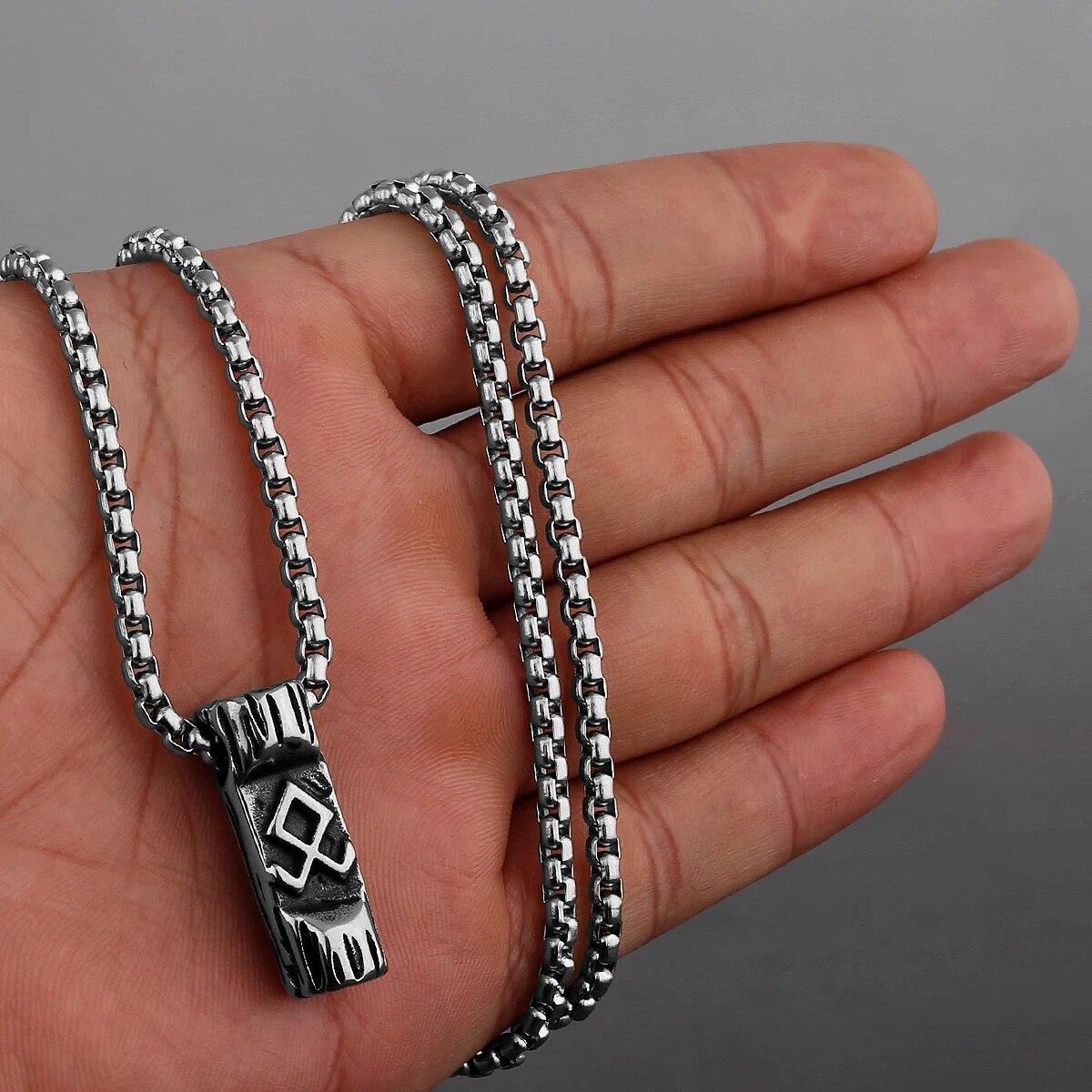 Ожерелье с топором викинга, кулон Valknut, нержавеющая сталь, мужской Valknut, подарок бойфренду, оптовая продажа ювелирных изделий с фабрики, бесплатная доставка 60cm