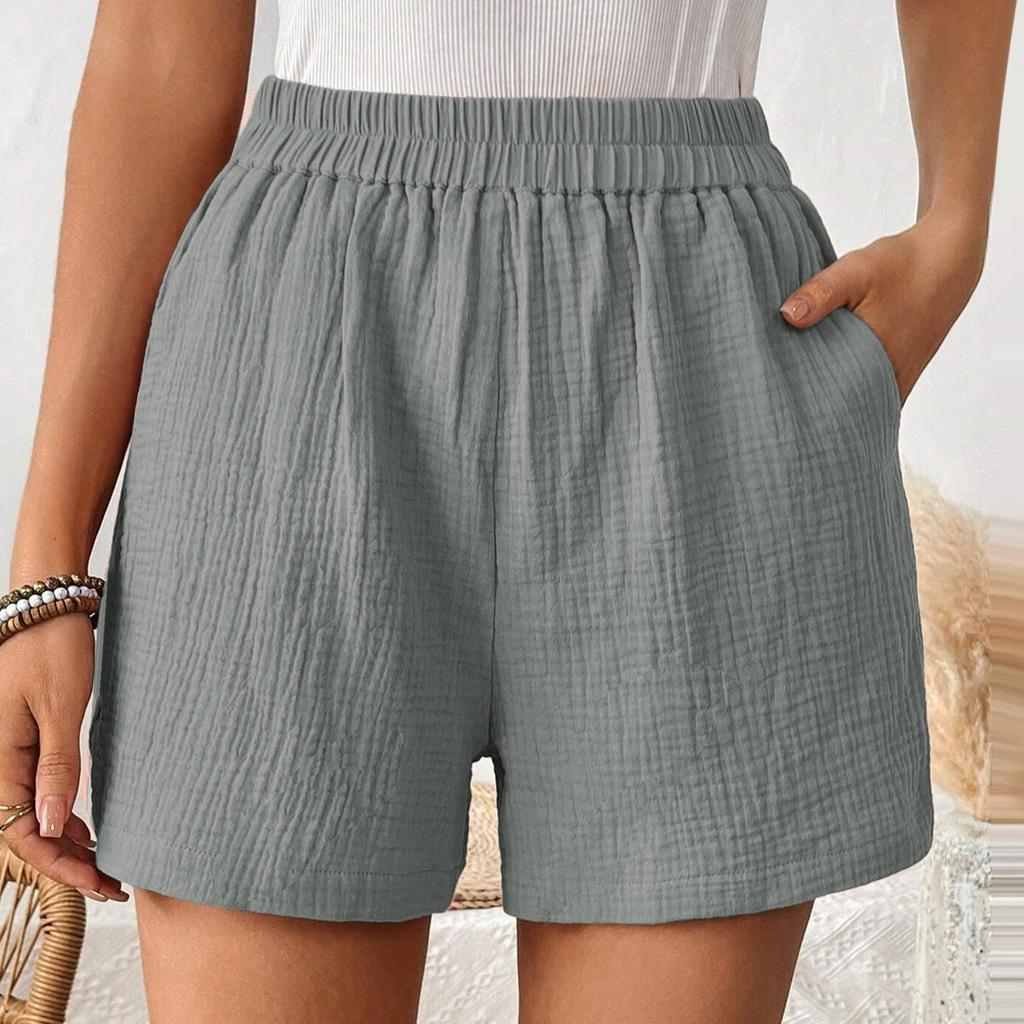 Women's Wide Leg Casual Shorts - Color Summer Loose Fit Comfortable Shorts