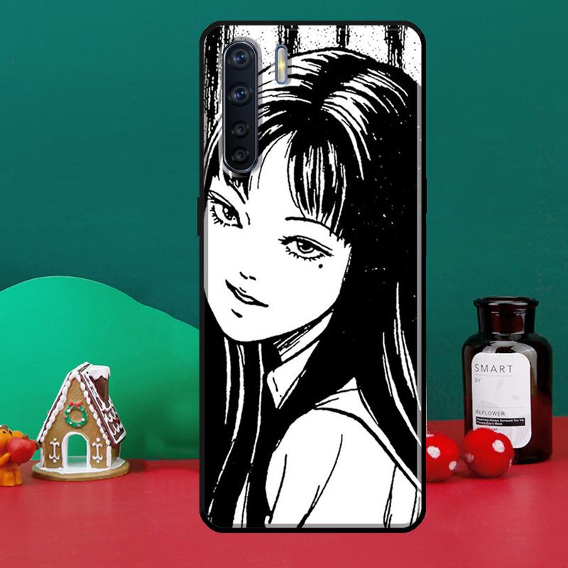 Pouzdro na hororovou mangu Junji Ito pro OPPO A5 A9 A31 A53 2020 A53S A1K A3S A5S A15 A52 A72 A83 A91 A54 A74 A94 Coque
