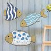 3 Stück Holzfisch Nautische Wanddekoration Strand Küstenfisch Wandkunst Rustikale Fisch Hängende Skulptur für Badezimmer Seehaus Dekoration