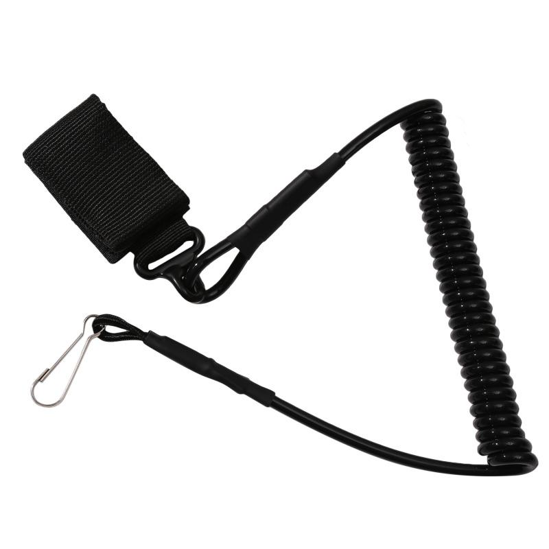 Anti-lost Elastic Lanyard Rope Spring Safety Strap Gun Rope For Key Ring Chain Flashlight Hunting Accessories