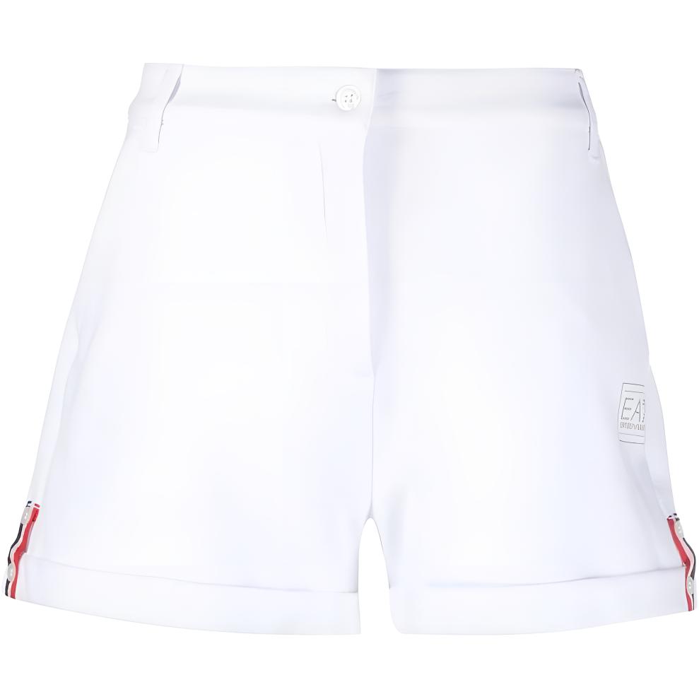Emporio Armani EA7 SS23 Однотонные Свободного кроя Прямые Повседневные Шорты Женские шорты Белый 3RTS66-TJLFZ-1100 XS