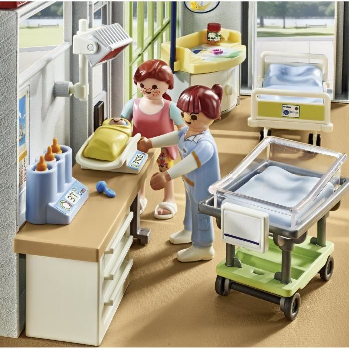 Playmobil 71616 Chambre de maternité, City Life, L'hôpital, Pièce compatible avec l'hôpital moderne (71615), 62 pièces, Dès 4 ans