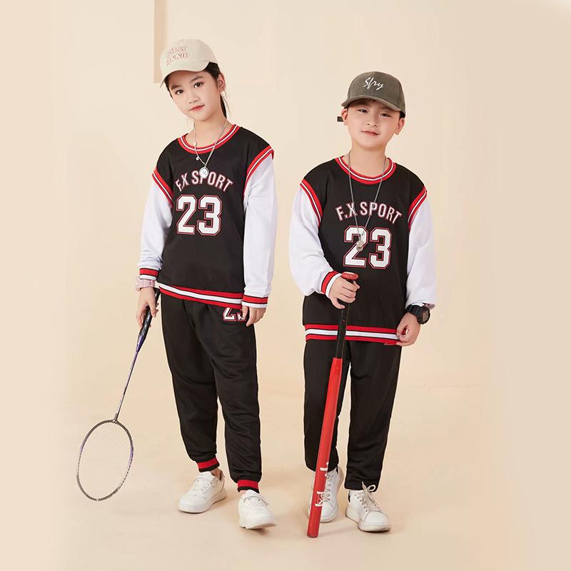 New Spring and Autumn School Uniforms Boys and Girls Sports and Leisure Suits Middle School, University, Primary School Uniforms Performance Uniforms 90cm