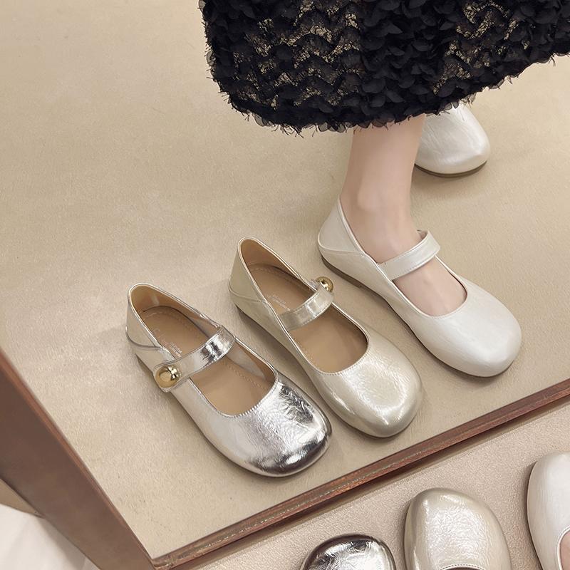 Fashion Mary Jane Shoes for Women New Fashion Medium Heeled Women Single Shoes Soft and Comfortable Red Ballet Shoes Zapatos De Mujer