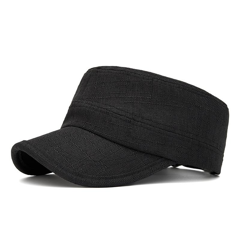 Men's light board denim flat top military hat simple versatile cap women's fashion outdoor visor equestrian hat