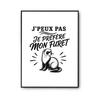 Poster I Can't I Prefer My Ferret I Can't Minimalist | Photo Paper Poster 310 G Pearlescent Finish Size A2