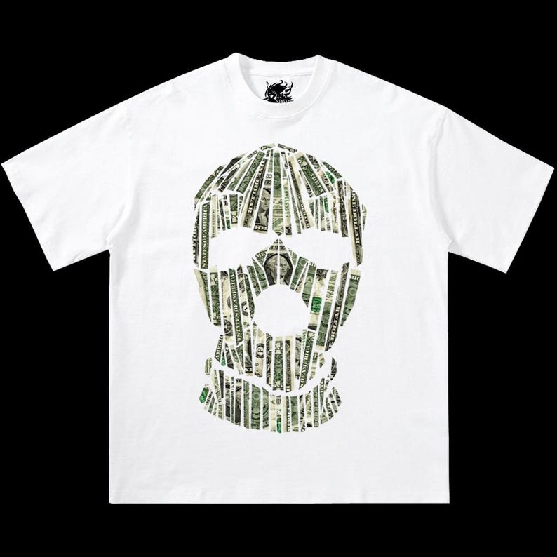 Money Skull Graphic Boxy Unisex T-Shirt, y2k T-Shirt XXXL