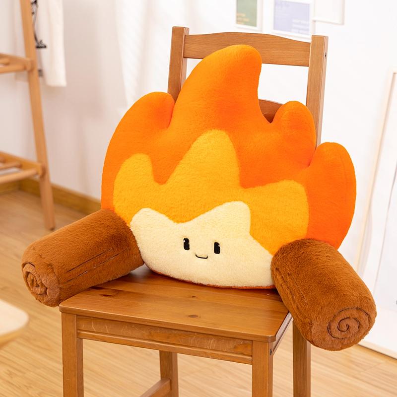 Simulation Bonfire Plush Toy Soft Shoulder Bag Stuffed Cartoon Fire Sweet Potato Corn Doll  Pillow Back Cushion Christmas Gifts