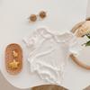 Summer Girls' Ice Silk Peter Pan Collar Short Sleeve T-Shirt – Solid Color, Thin Style, Versatile Children's Top.