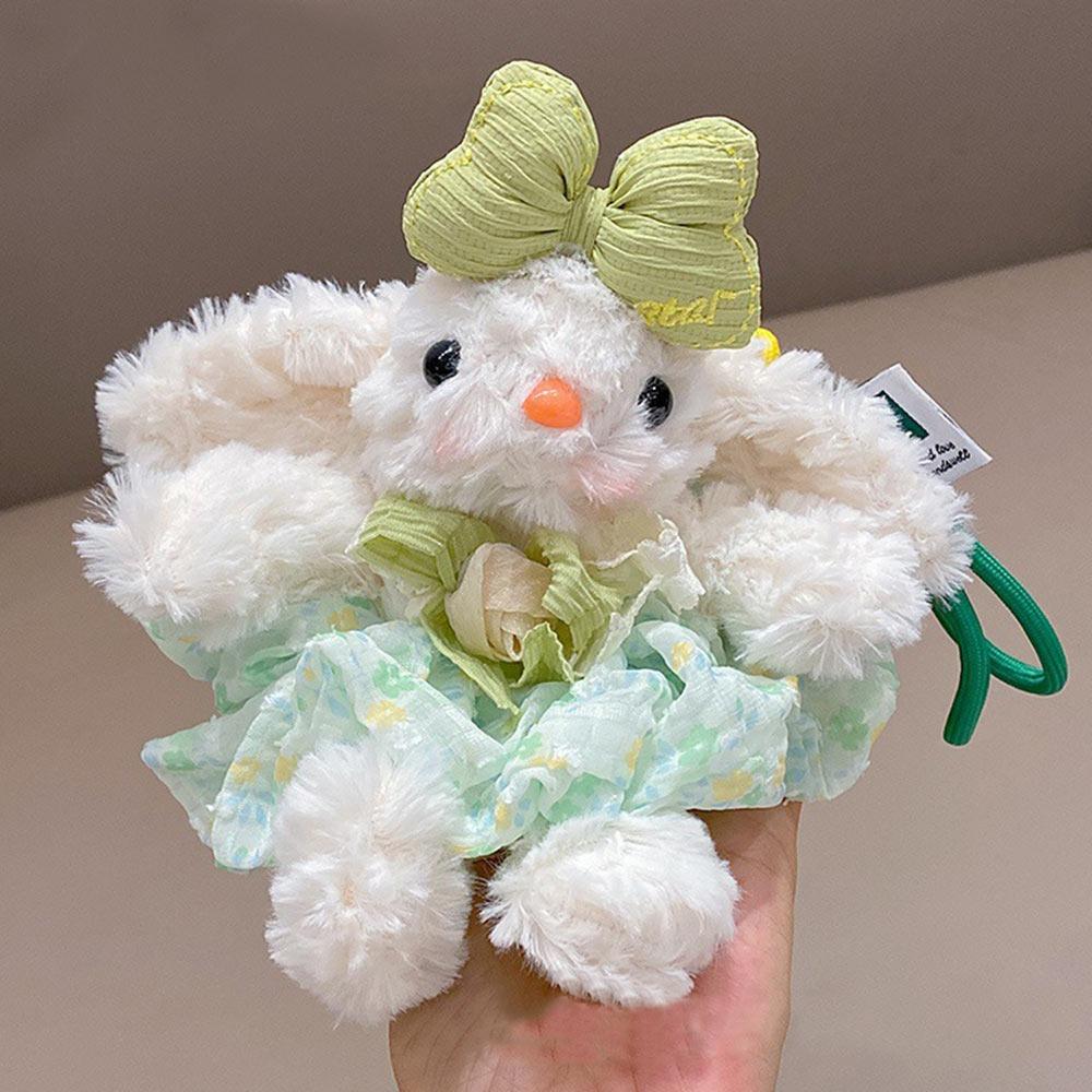 Creative Plush Rabbit Doll Pendant Lop Ears Cartoon Doll Keychain Bowknot Stuffed Hanging Decoration Gifts