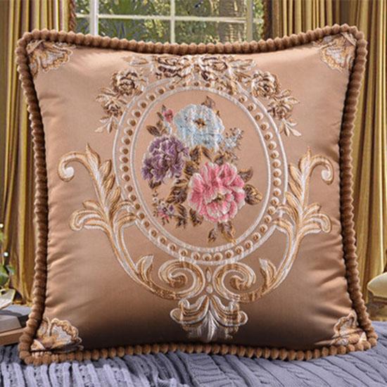 Washable Cushion Covers European-style Printed Sofa Pillowcase Cover for Living Room Car Pillow Cushion Lumbar Support Cover Removable