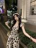 2024 Summer Travel Floral Dress - Elegant, Slim Waist Design with Sweet Ruffled Sleeves