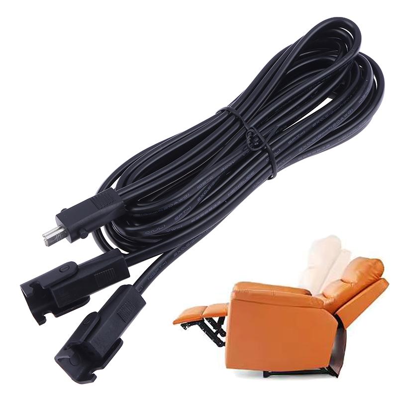 

Extension Cord For Recliner 1 To 2 Multi-Purpose Massage Chair Cable 2 Pins Replacement Cable For Reclining Sofas Lift Chairs