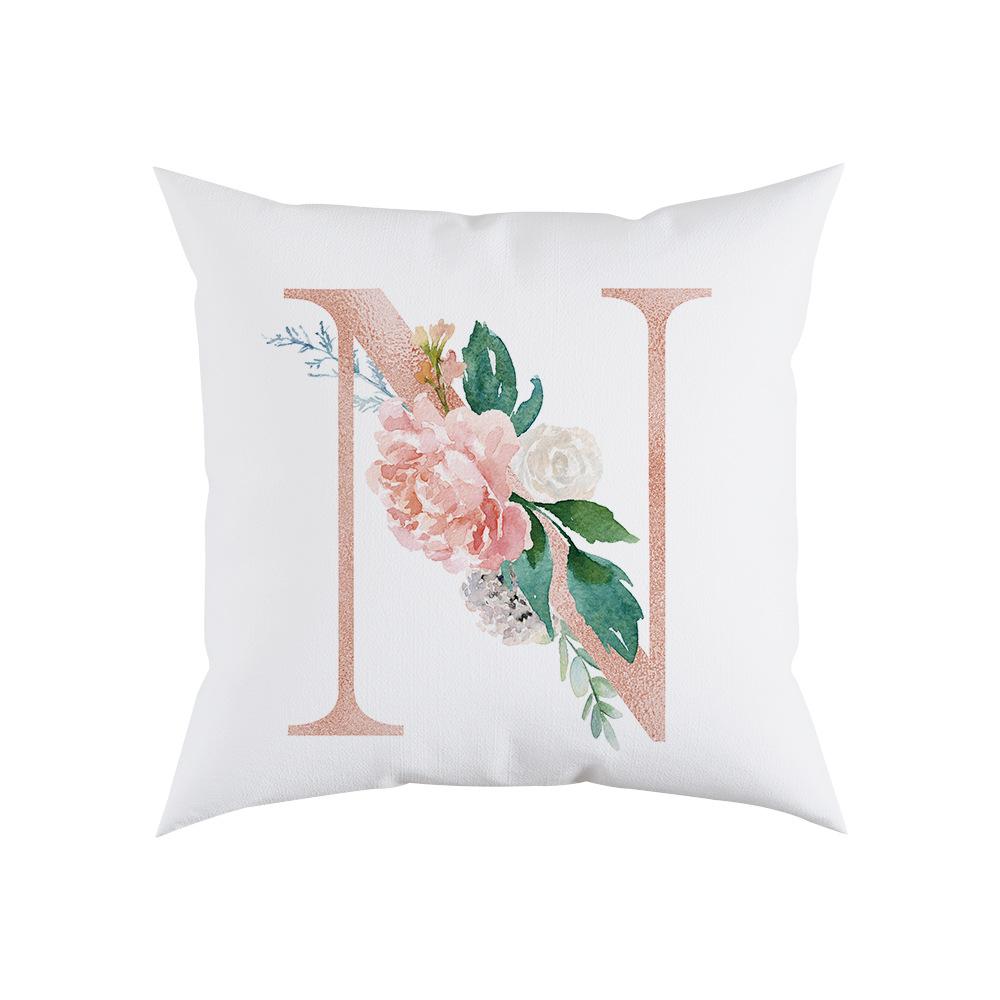Pillow Sofa Cushion Home Office Cushion Letter Flower Pillow Bedside Backrest Car Pillow Cover