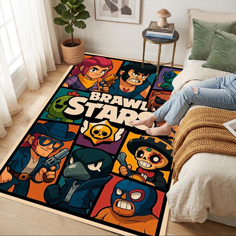 Brawl Stars Living Room Nonslip Area Rug Soft Carpet For Bedroom Game Playroom Sofa Office Home Decor Doormat Christmas Gift C922383