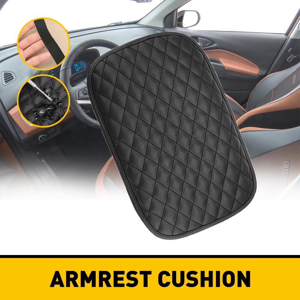 Car Armrest Box Pad Fiber Leather Embossed Double-line Non-slip Central Armrest Protect Cover Universal Auto Styling Accessories