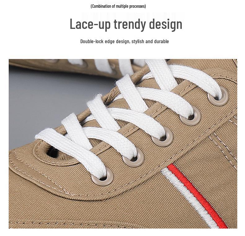 Spring Men's Lightweight Breathable Cloth Shoes - Comfortable, Versatile Lace-up