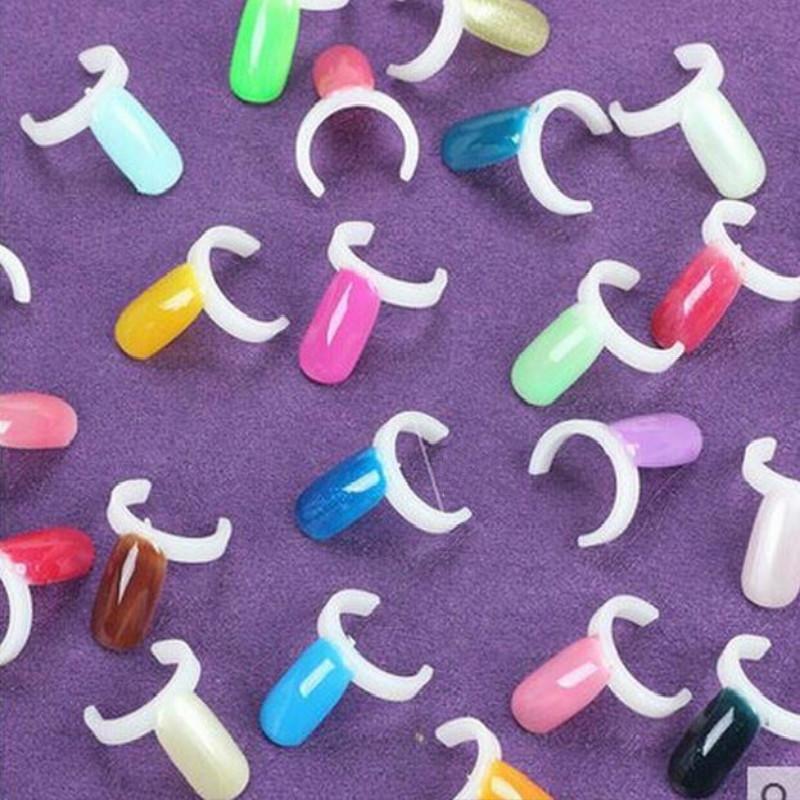 

50 Pcs/Set Nail Polish UV Gel Color Pops Display Natural Nail Art Ring Style Nail Tips Chart Full Nail естественный