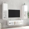 5 Piece Living Room Wall Unit with LED Lighting White Engineered Wood