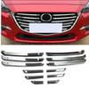 12шт ABS хромований пластик Авто передня центральна решітка Кришка Racing Grill Trim для Mazda 3 Mazda3 M3 Axela 2017 2018 автомобільні аксесуари