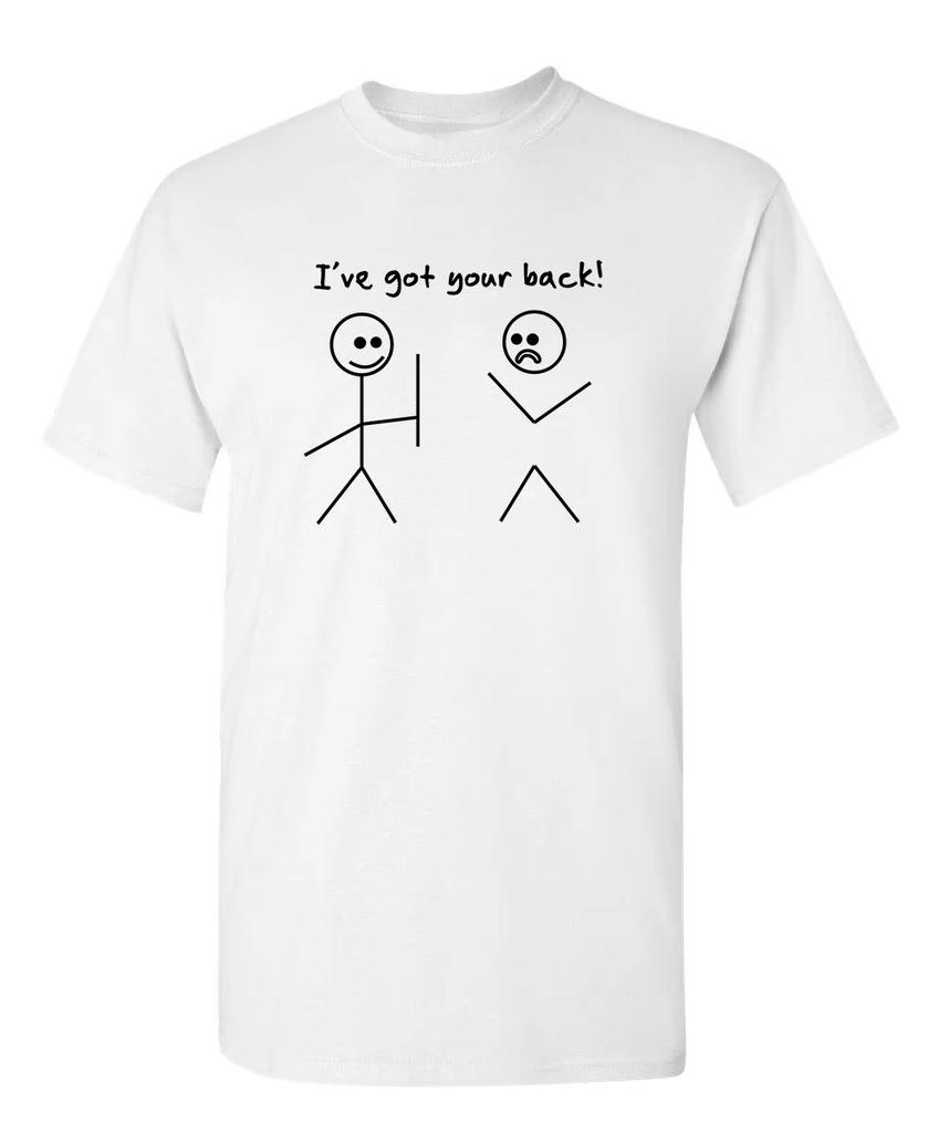 2026 Summer New I Got Your Back Stick Figure Graphic Friendship Novelty Sarcastic Funny T Shirt Streetwear High Quality TShirt