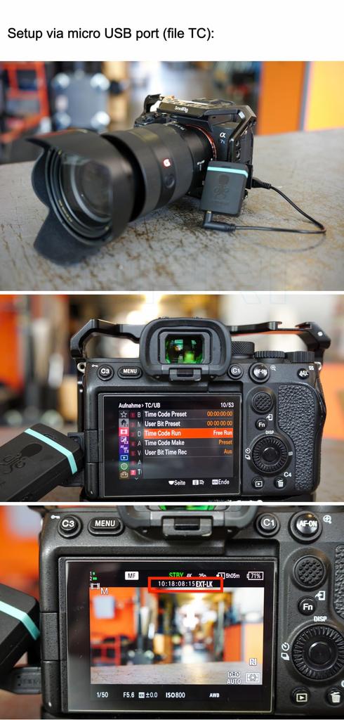 DRRI Tentacle to USB Timecode Cable for Sony Tentacle Sync Deity Generator Multi-Micro FX3/FX30/A1/A7S3 TC-1