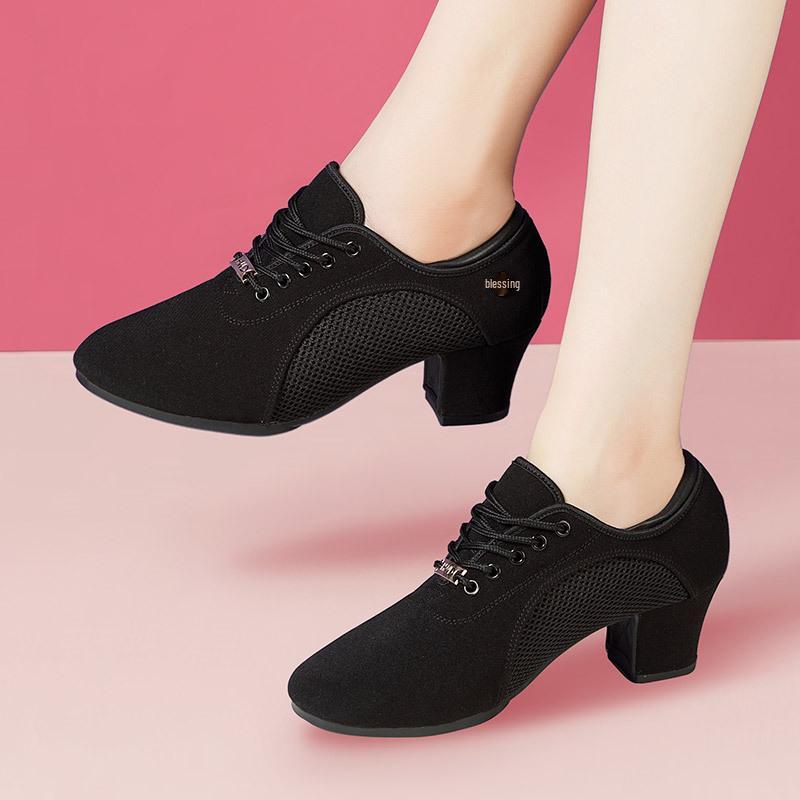 

Women s Chunky Heel Dance Shoes: Mid Heel, Soft Sole for Ballroom, Latin, and Square Dance Practices 40