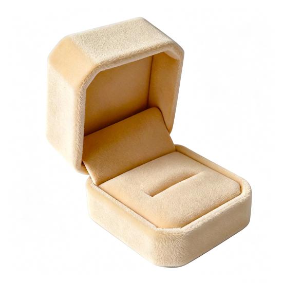 Jewelry Box, with Velvet Interior Shock-Proof Scratch-Proof Organizer, Apricot Soft Plush Jewelry Case for Rings Earrings Necklaces