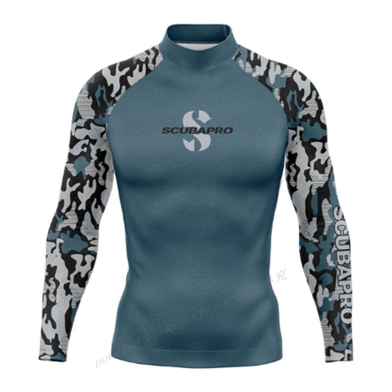 SCUBA Pánské dlouhý rukáv Rash Guard UPF 50 Surfing Potápění Plavky Rozdělený Sluneční oblek