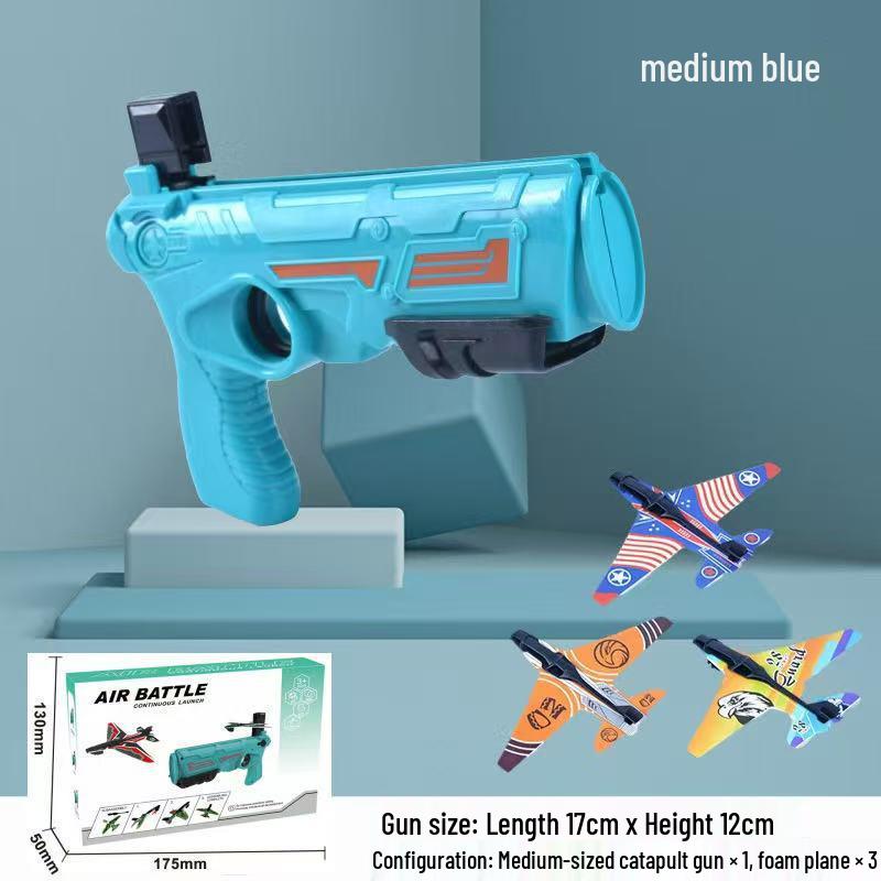 Luminous Foam Ejection Airplane Gun Toy for Kids - Outdoor Gliding Boomerang Model