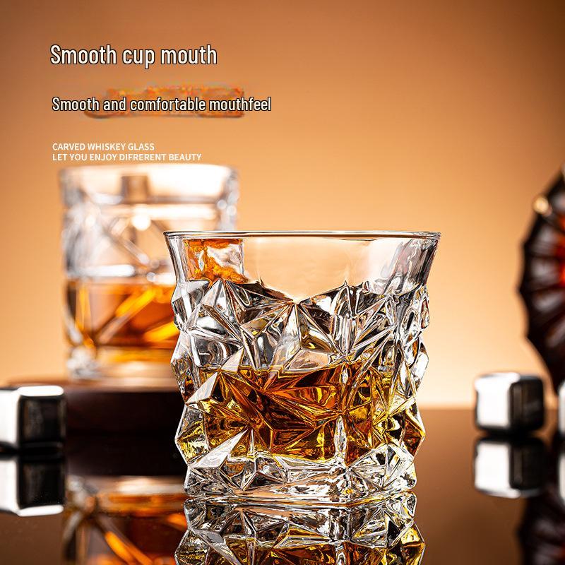 Green Apple Retro Crystal Glass Set – Wine, Whiskey, Beer, Liquor Glasses for Home Bar