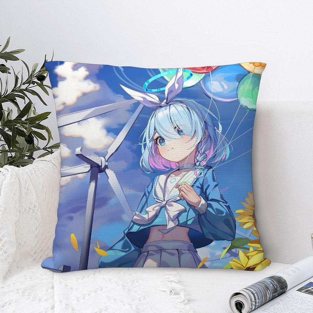B-Blue Archive Anime Pillow Case Sofa Decorative Home Double-sided Print Plush Square Throw Pillow Covers Cushion Decor Cover