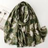 Vibrant Bohemian Ginkgo Biloba Floral Chic Scarf -Fashion Scarves With Multicolor Print, Thin Breathable Cotton Blend, Windproof