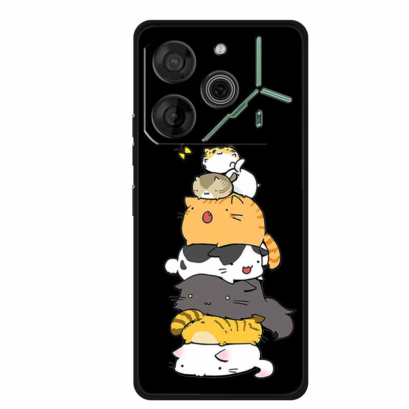 Black Silicone Case For Tecno Pova 6 Pro Phone Case Shockproof Soft Coque For Tecno Pova 6 Pro Back Cover Case Pova6 Pro Cartoon
