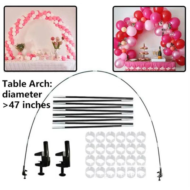 9 Fuß hoch 10 Fuß breit Verstellbares Kunststoff-Ballonsäulenständer-Set mit wasserbefüllbaren Basen und Wassersack 50 Ballonclips