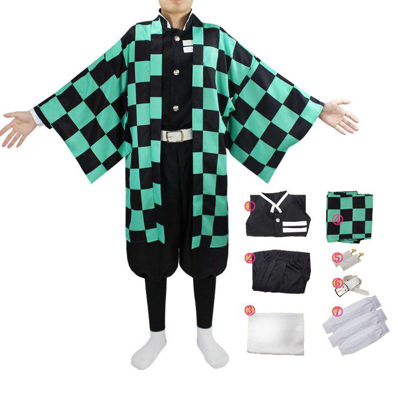 Demon Slayer Kimetsu No Yaiba Kamado Nezuko Cosplay Costume Kimono Robes Suit