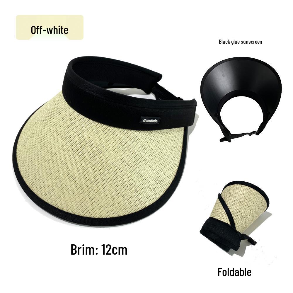Dámsky skladací letný klobúk so širokou strieškou na ochranu pred UV žiarením s krytom na tvár.