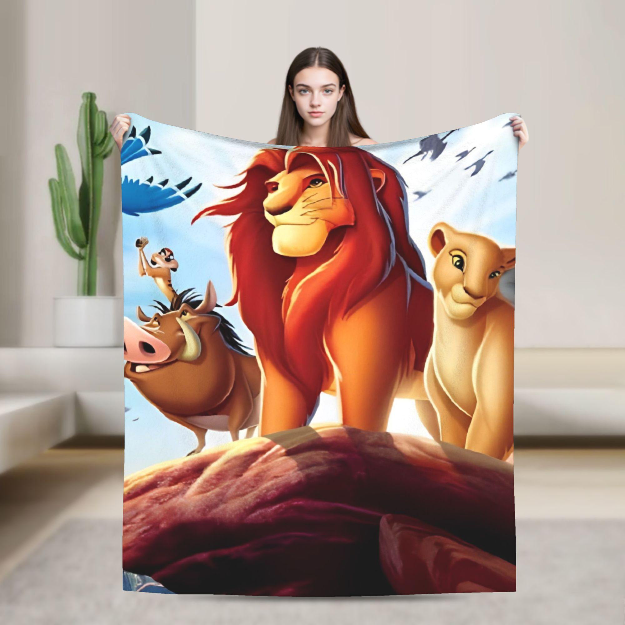 Retro Bows Hakuna Matata Lion King Simba Blanket Flannel Super Soft Throw Blankets for Car Sofa Couch Bed Rug 130cmx150cm