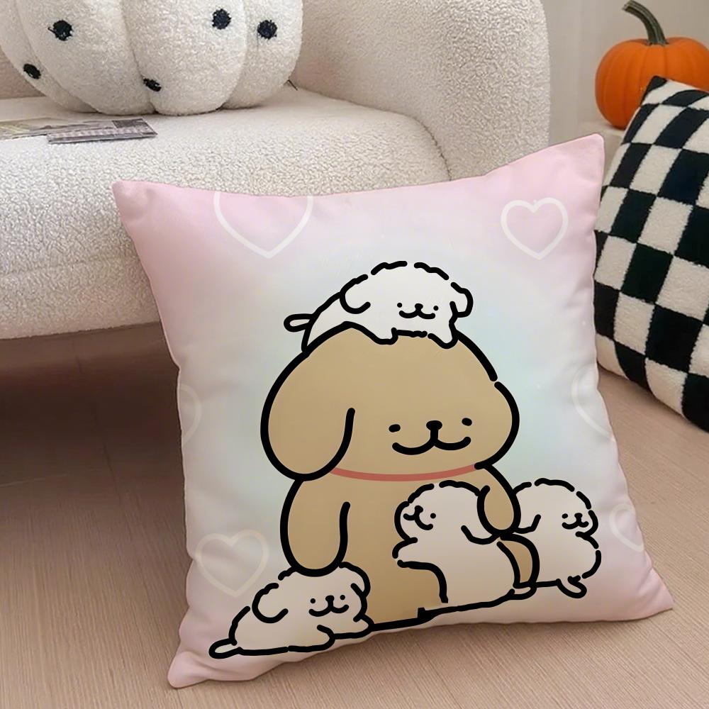 LLine Dogs Cushion Cover Throw Pillow Cover Hidden Button Durable Polyester Chair Cushion